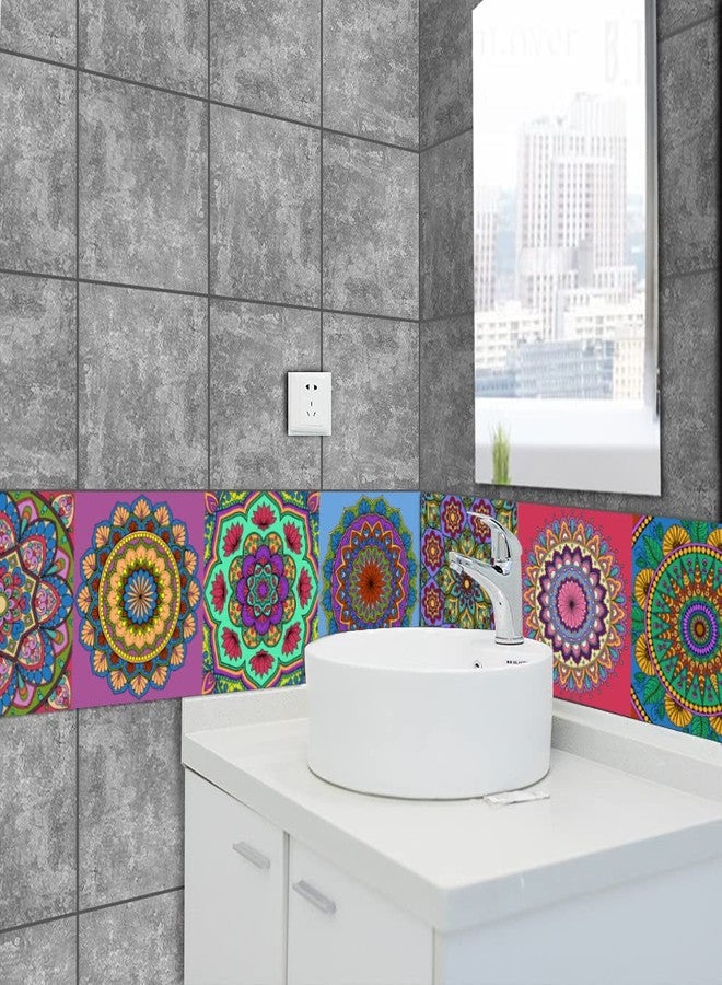 Ambiyaa Set Of 36 Mandala Tiles Stickers 6X6 Inch For Furniture Wall Stairs Bathroom & Kitchen Self Adhesive Easy To Apply Just Peel & Stick, Vinyl, Floor - Image 4
